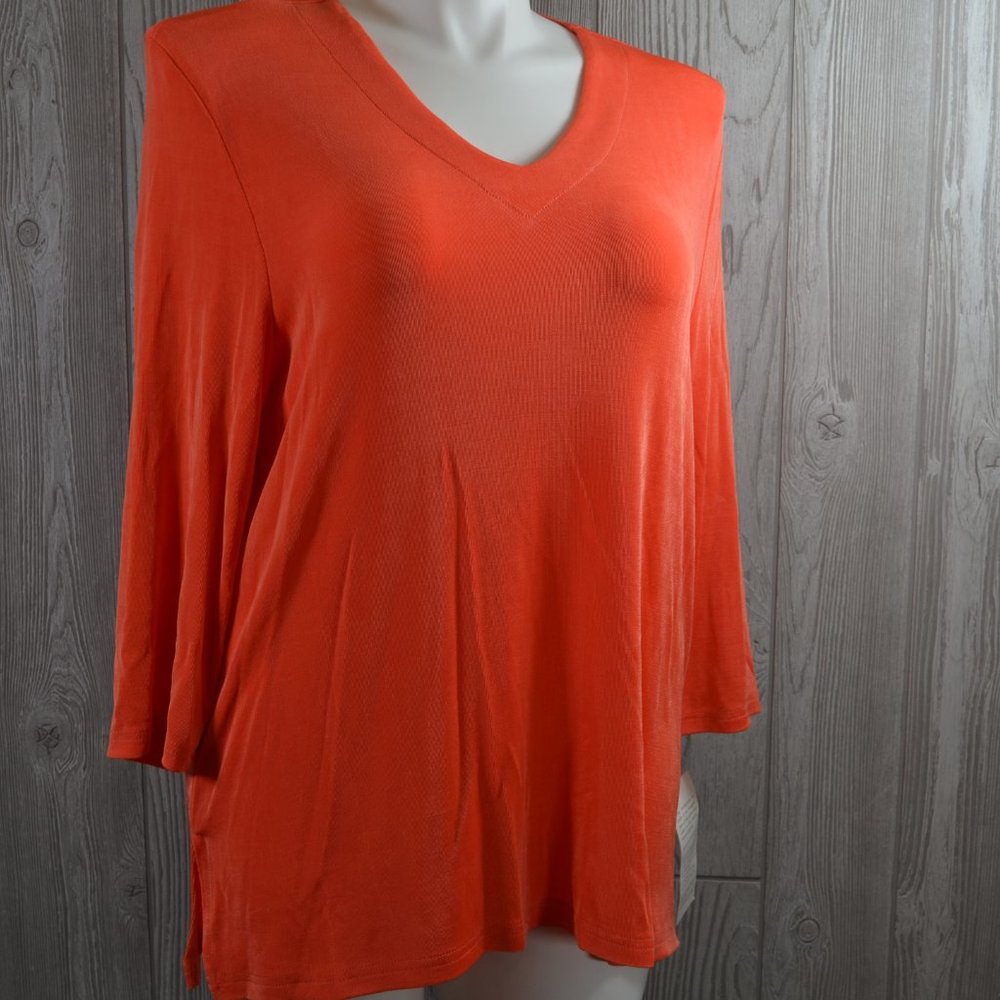NWT Amanda Slinky Knit Top Shirt V Neck PL…